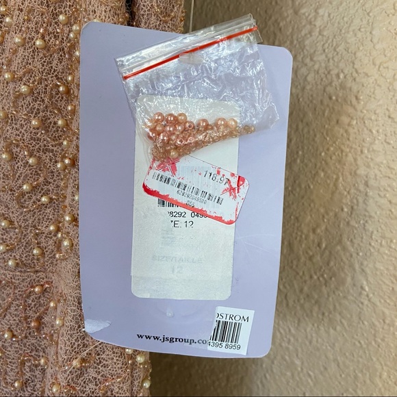 JS Collections Rose Cowl Neck Beaded Sequin Dress - Picture 6 of 11